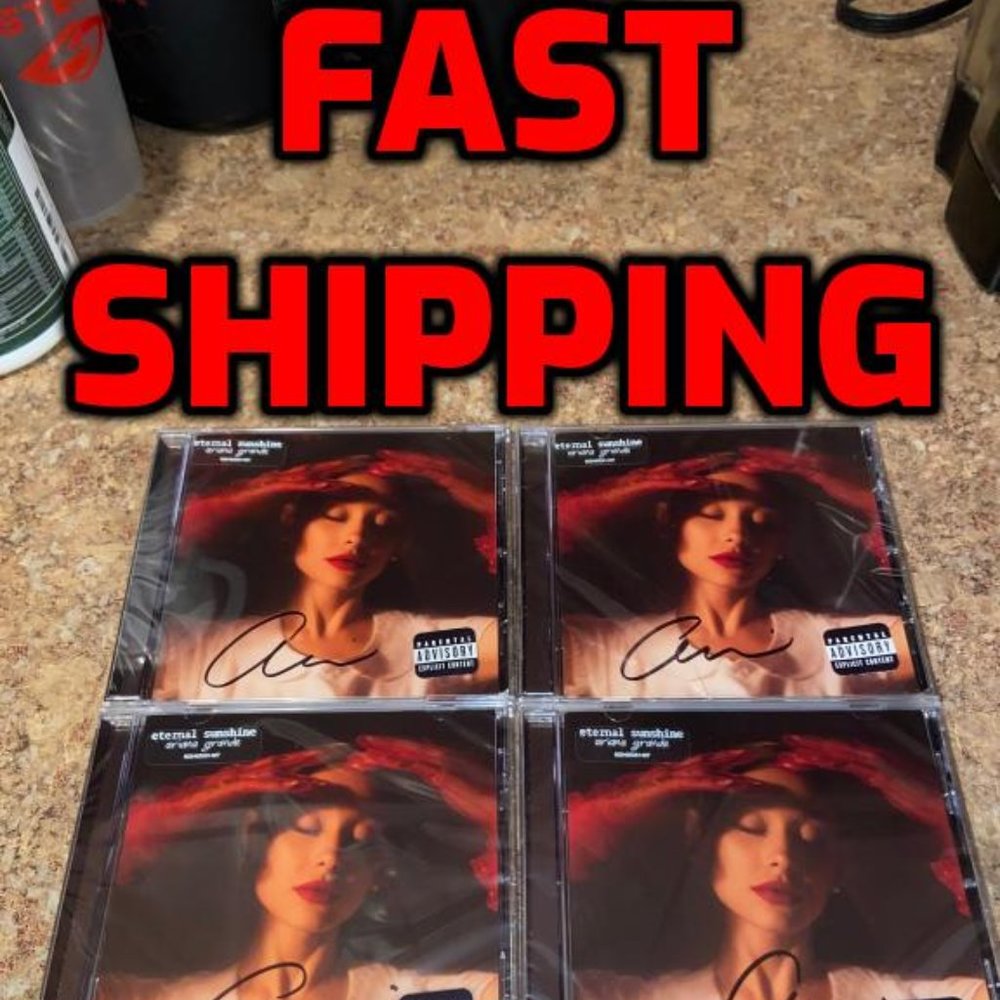 Ariana Grande Eternal Sunshine CD HAND SIGNED AUTOGRAPH IN HAND BRAND NEW SEALED